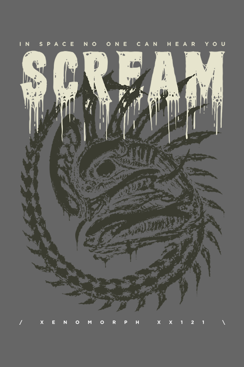 Camiseta Alien (1979) CINZA – Oversized